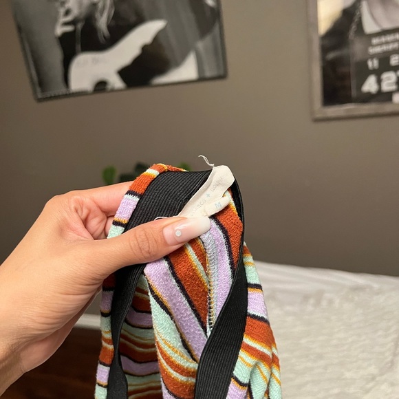 Urban Outfitters Striped Knit High Waisted Crop Knit Pants Trousers - Picture 4 of 5